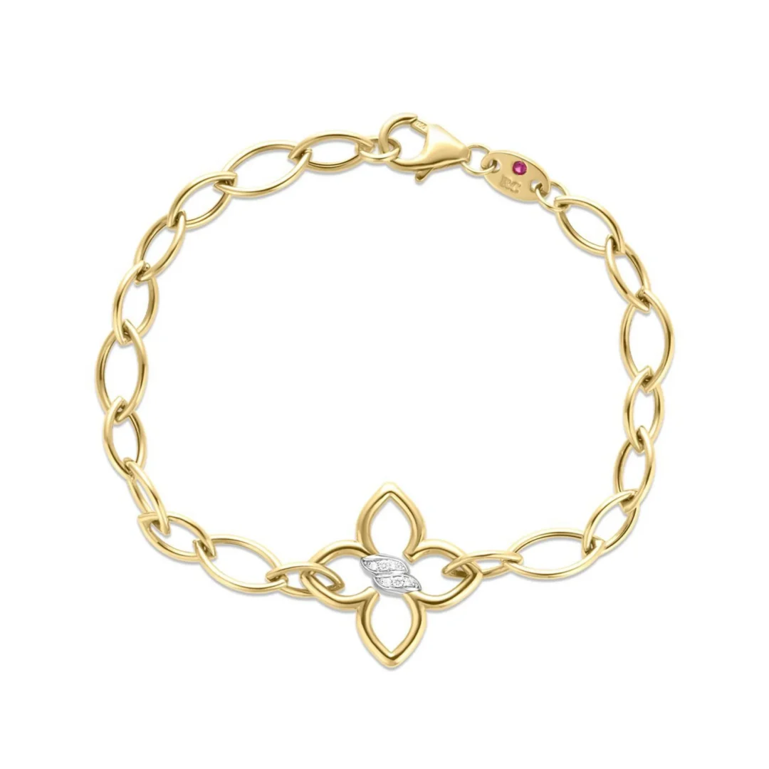 CIALOMA DIAMOND FLOWER ALMOND LINK BRACELET