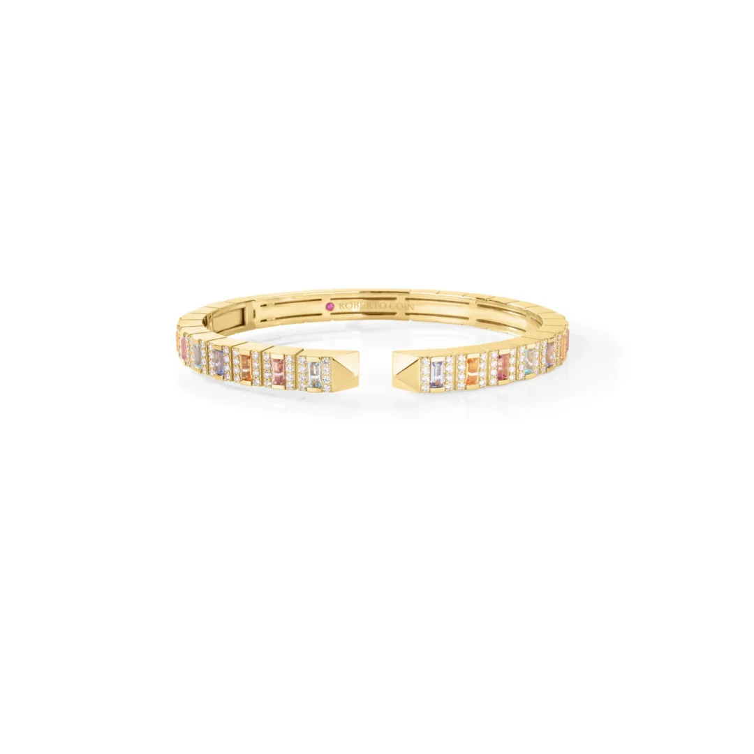 OBELISCO PAVÉ DIAMOND AND MIXED GEMSTONES BANGLE