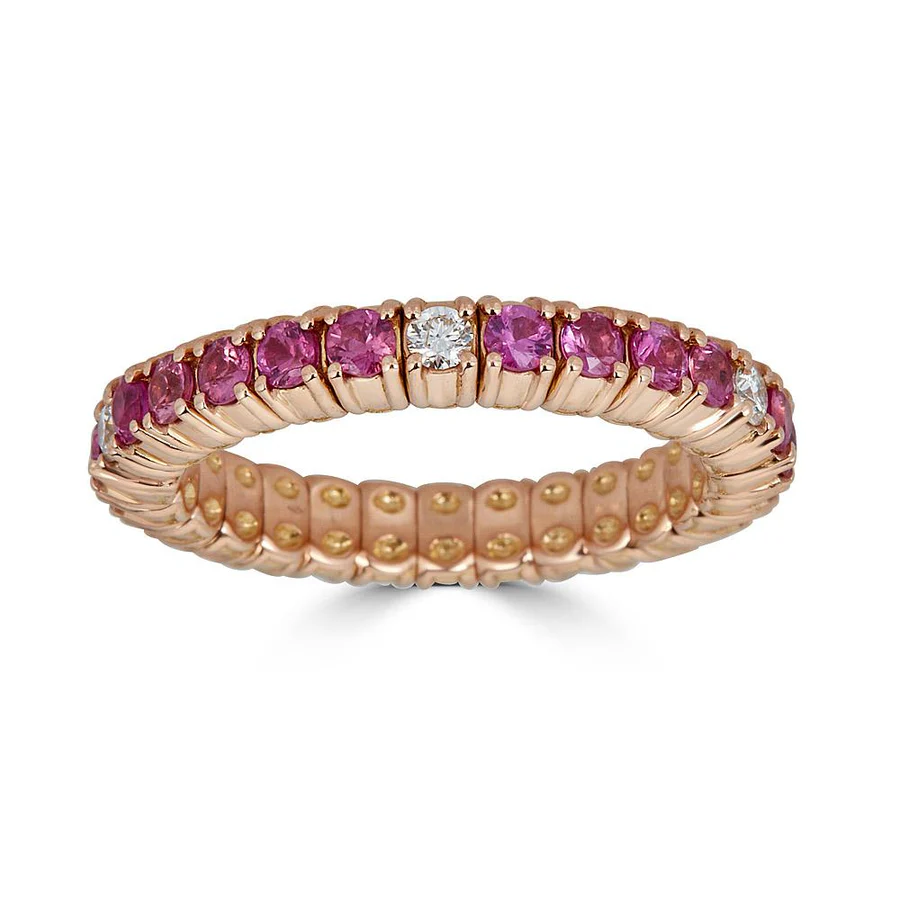 Stretch Eternity Ring with Pink Sapphires
