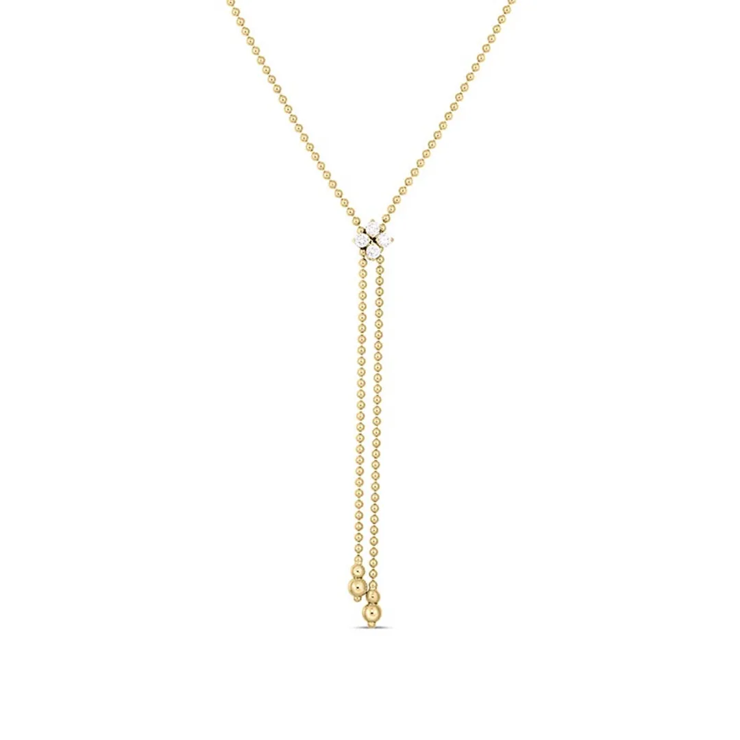 LOVE IN VERONA DIAMOND FLOWER LARIAT NECKLACE