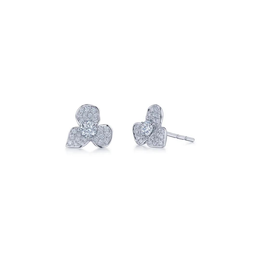 PAVE FLOWER EARRINGS