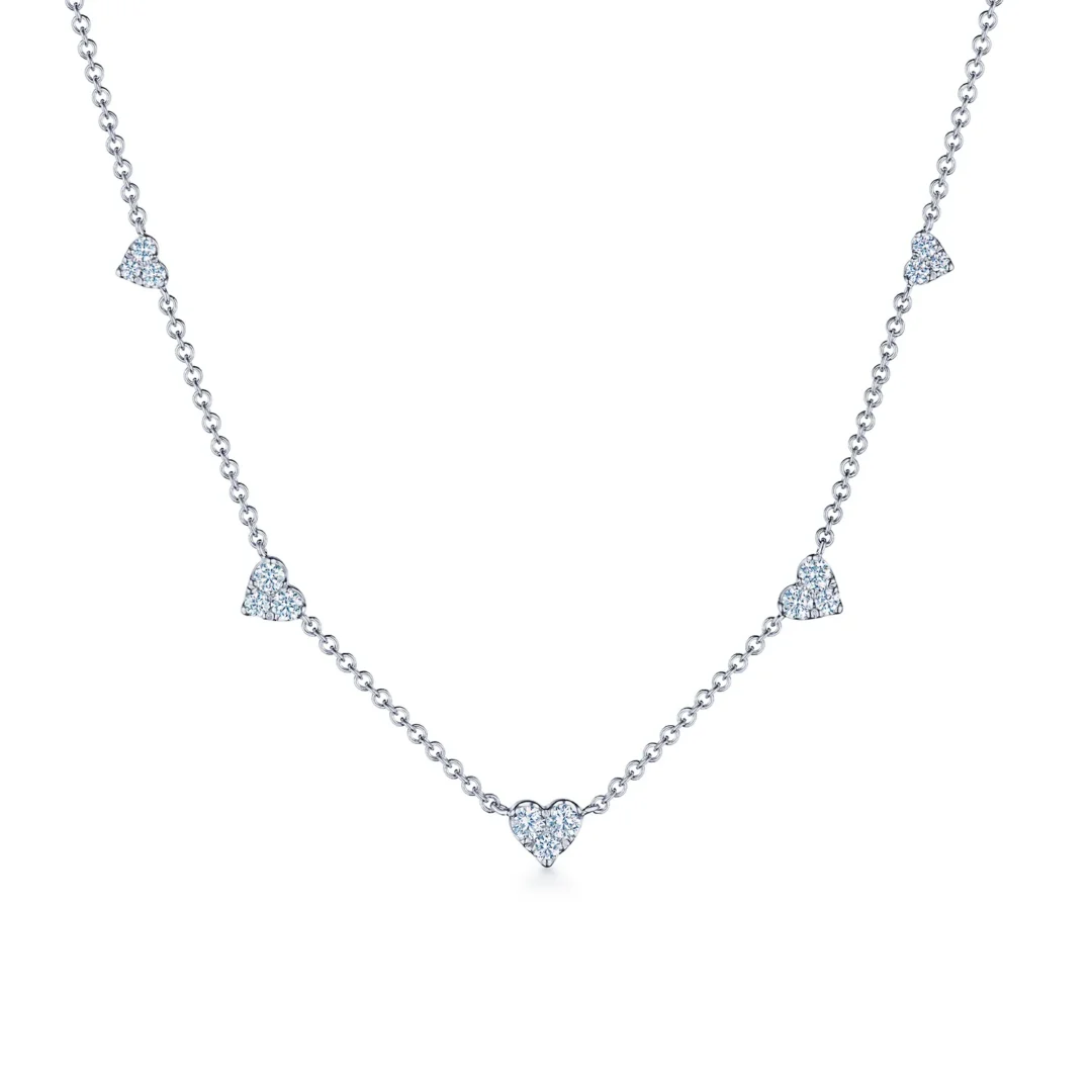 Sunburst Hearts Necklace with Diamonds