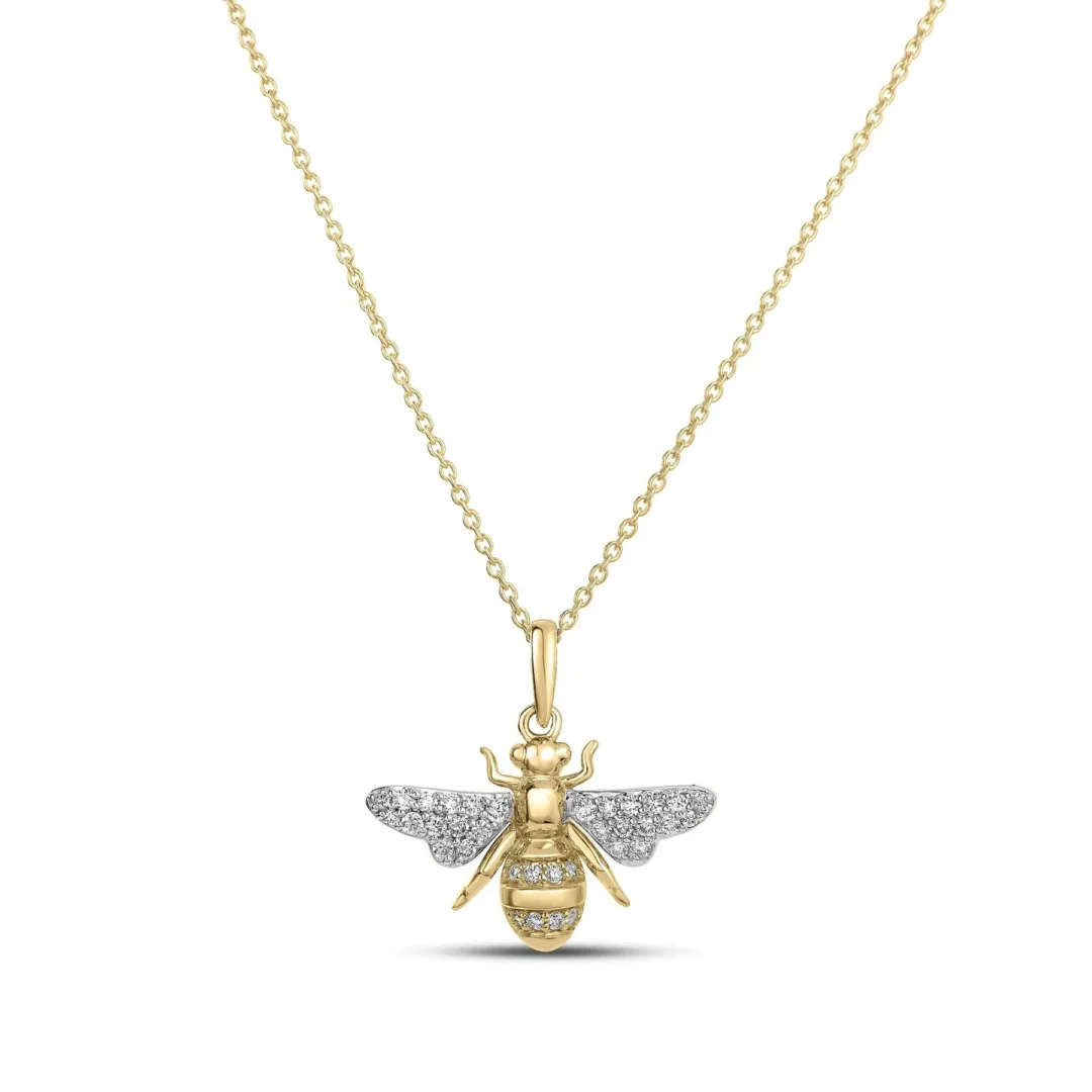 TINY TREASURES DIAMOND BUMBLEBEE NECKLACE