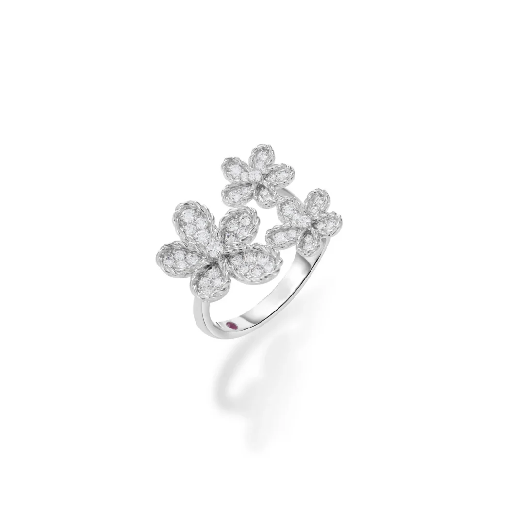 JASMINE PAVÉ DIAMOND MULTI FLOWER RING