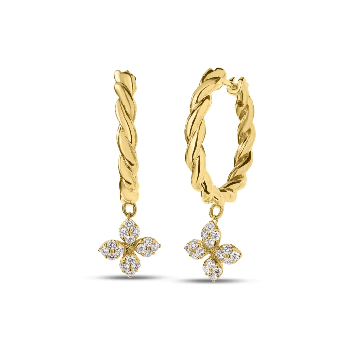 LOVE IN VERONA DIAMOND TWIST HOOP EARRINGS