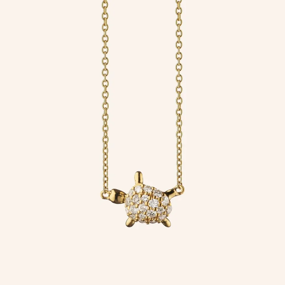 DIAMOND CRITTER TURTLE "LUCK" NECKLACE