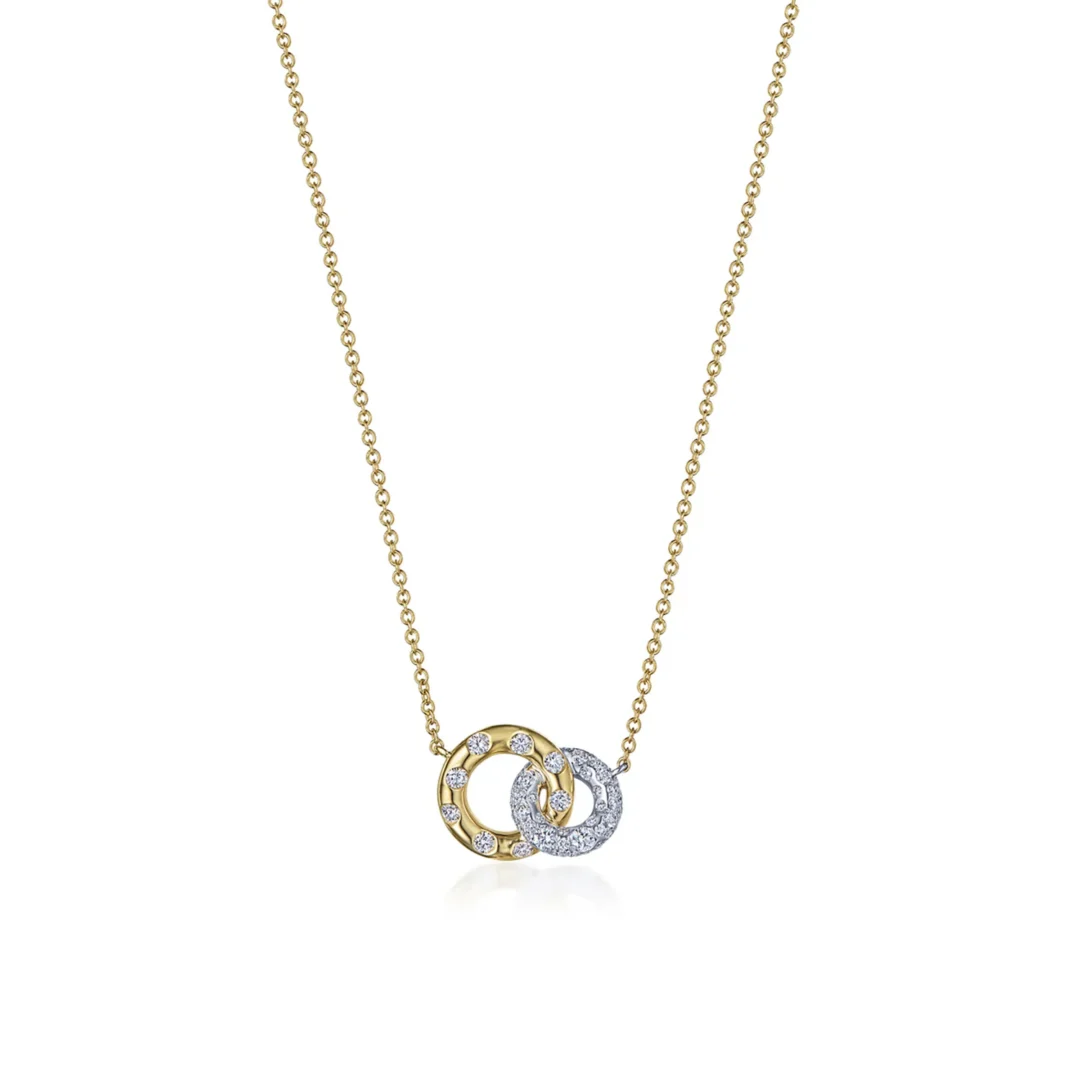 Cobblestone Petite Interlocking Pendant with Diamonds