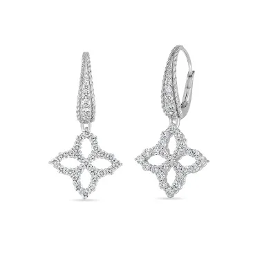 Diamond Princess Flower Drop Earrings