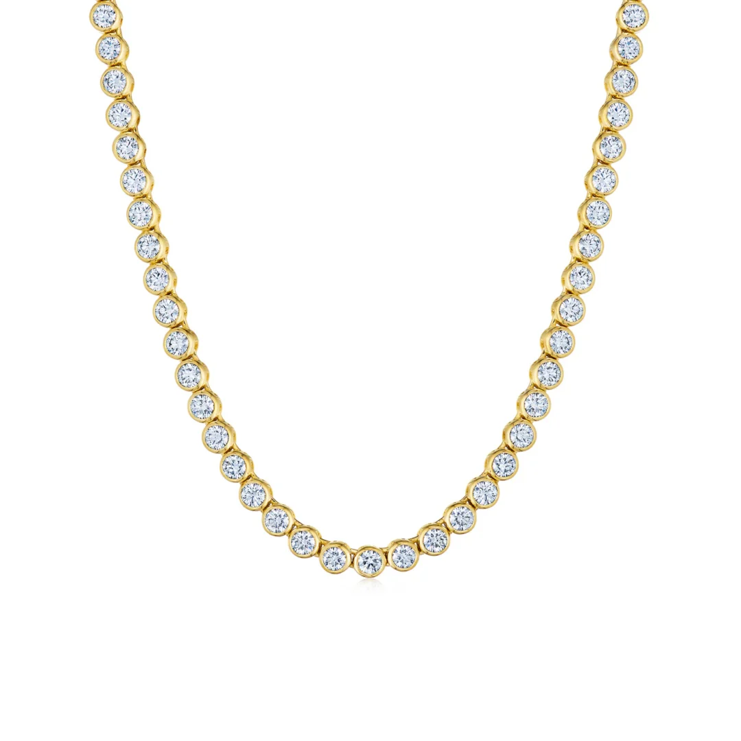 RIVIERA LINE NECKLACE WITH BEZEL SET DIAMONDS