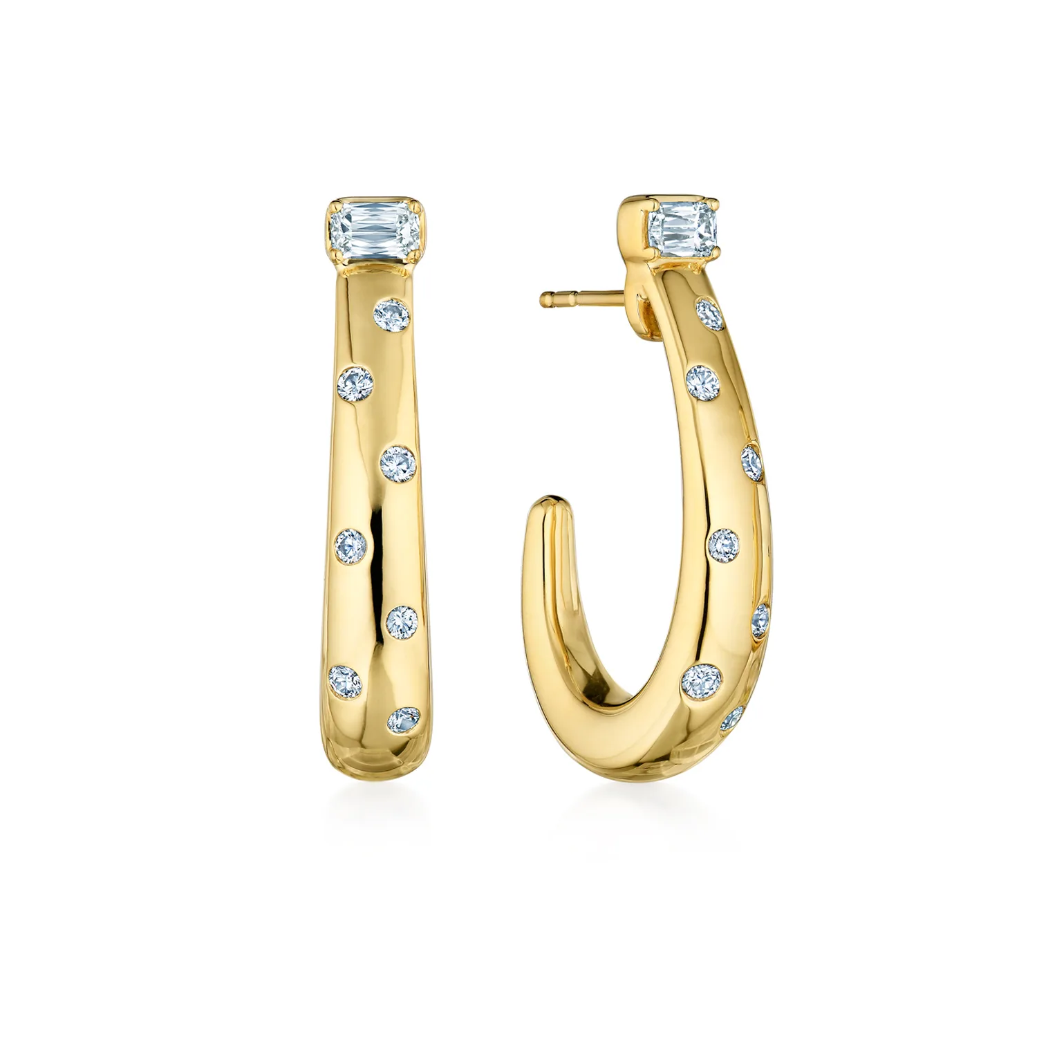 COBBLESTONE ASHOKA DIAMOND ACCENT HOOP EARRINGS